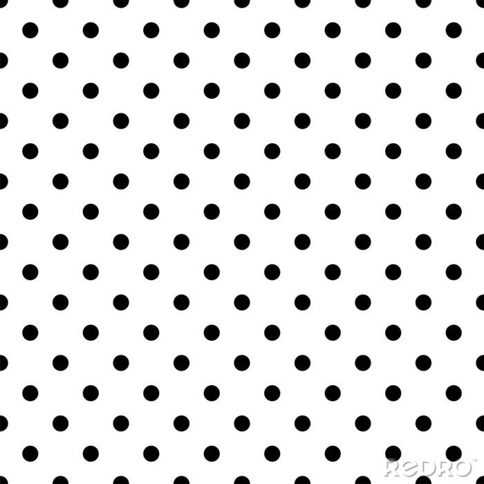 Papier peint à motif  Seamless black polka dot pattern on white. Vector illustration.
