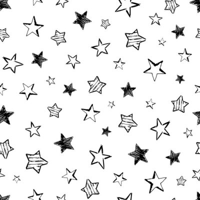 Papier peint à motif  Seamless doodle hand drawn stars