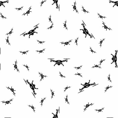 Papier peint à motif  seamless drone pattern on a white background. simple drone icon creative design. Can be used for wallpaper, web page background, textile