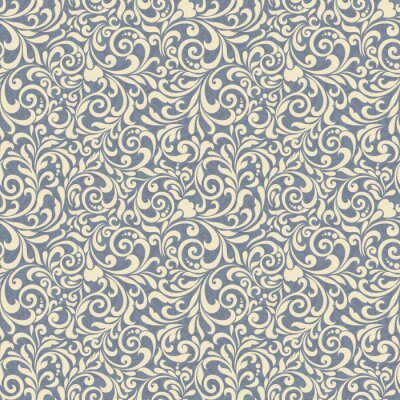 Papier peint à motif  Seamless, fond, bleu, couleur, style, baroque
