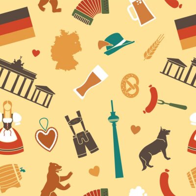 Papier peint à motif  Seamless, fond, Symboles, Allemagne
