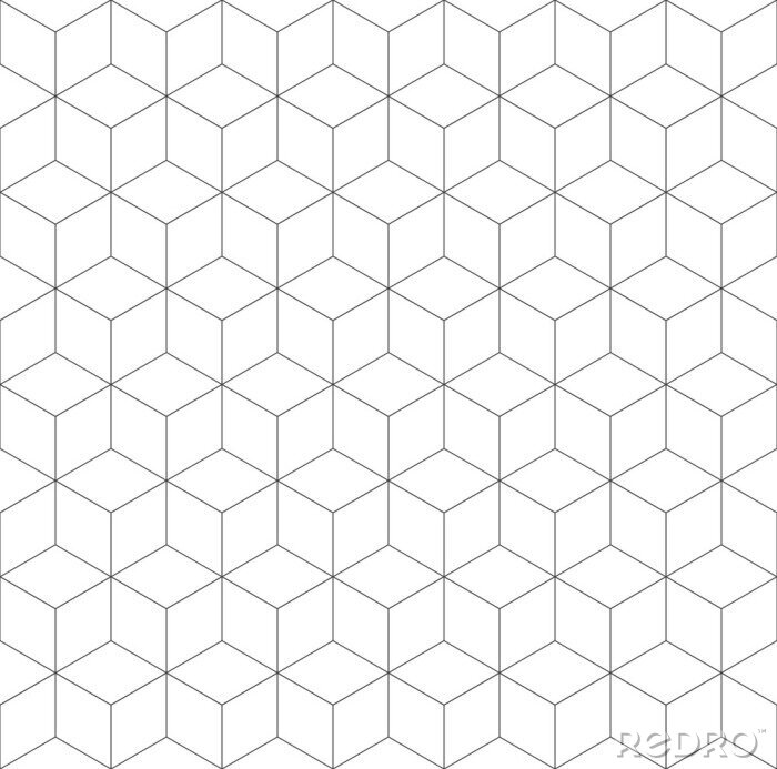 Papier peint à motif  Seamless geometric pattern. Cubic hexagon texture. Rhomb mesh background.