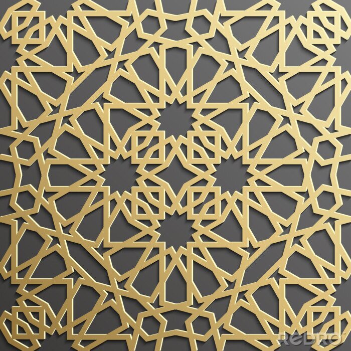 Papier peint à motif  Seamless, islamique, modèle, 3D. Élément de conception arabe traditionnel.