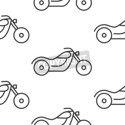 Papier peint à motif  Seamless motorcycle icons pattern grey vector on white background