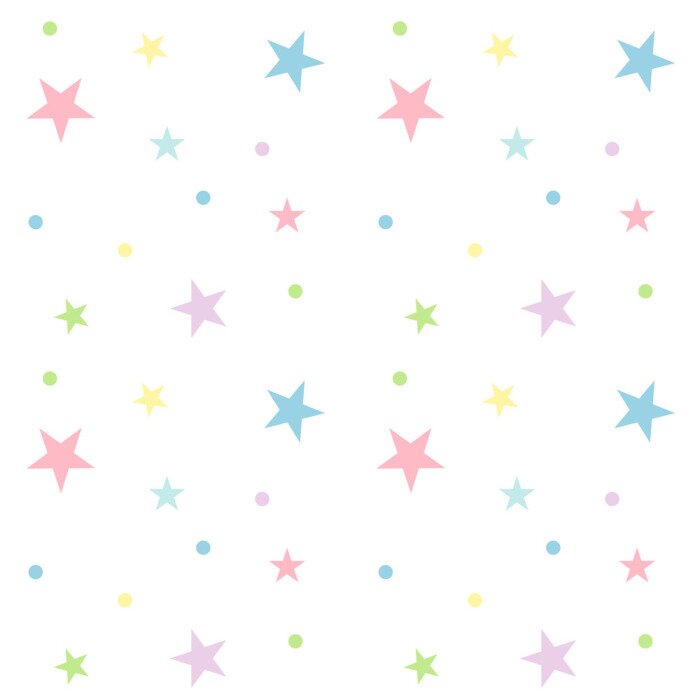 Papier peint à motif  Seamless pastel star pattern sur fond blanc. Illustration vectorielle de motifs mignons.