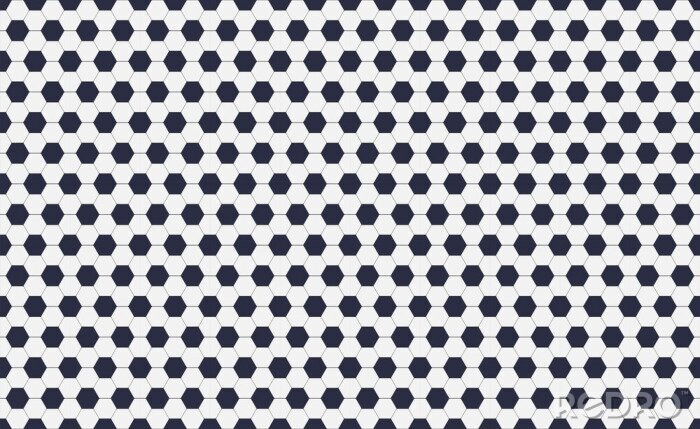 Papier peint à motif  Seamless pattern of soccer or football with black and white hexagons. Horizontal, traditional sport texture of ball for game. Easily resizable and color, vector illustration.