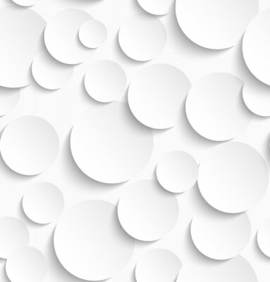 Seamless pattern of white circles with drop shadows