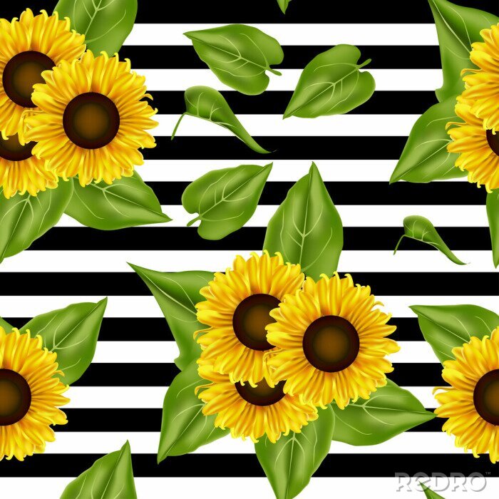 Papier peint à motif  seamless pattern sunflowers background