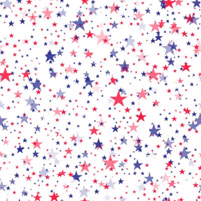 Papier peint à motif  Seamless pattern with blue and red stars. Vector