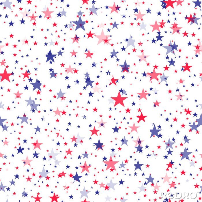 Papier peint à motif  Seamless pattern with blue and red stars. Vector