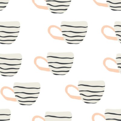 seamless pattern with scandinavian style cups