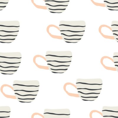 Papier peint à motif  seamless pattern with scandinavian style cups