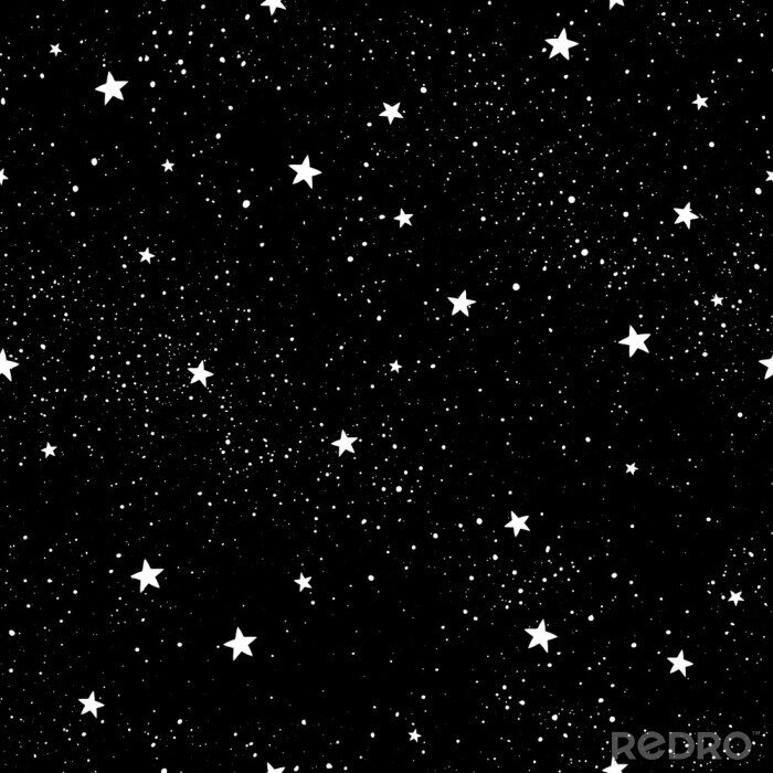 Papier peint à motif  Seamless pattern with stars. Hand drawn stars texture. Night starry sky.