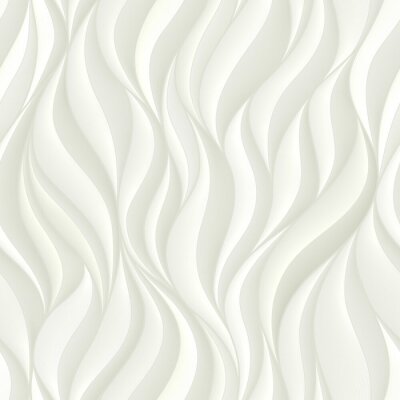 Papier peint à motif  Seamless pattern with white volumetric waves. Abstract background.