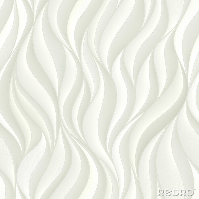 Papier peint à motif  Seamless pattern with white volumetric waves. Abstract background.