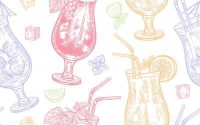 Papier peint à motif  Seamless pattern with wine drinking.
