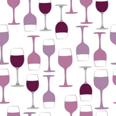 Papier peint à motif  Seamless pattern with wine glass