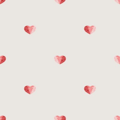Papier peint à motif  seamless valentine day pattern background with tricolour glitter heart stamp