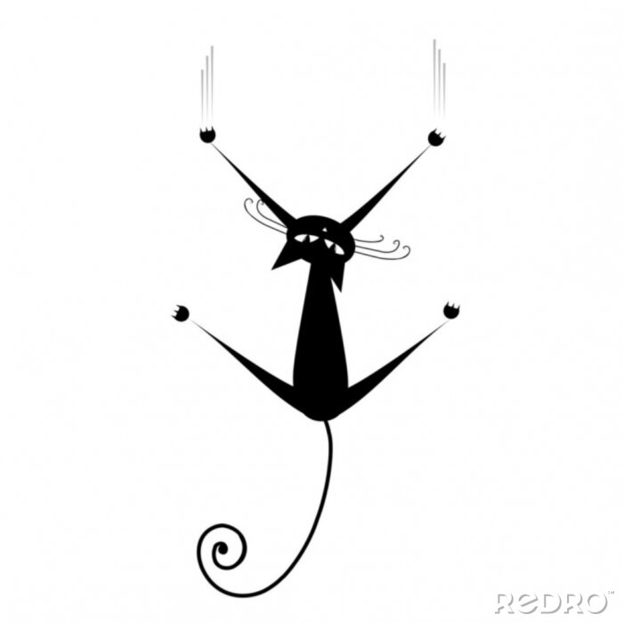 Papier peint à motif  Silhouette de chat noir pour votre conception