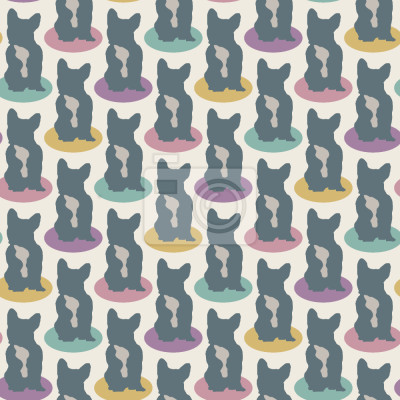 Papier peint à motif  Silhouette du bouledogue français