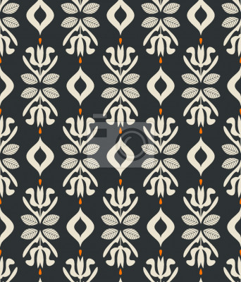 Papier peint à motif  Silhouettes Retro Floral