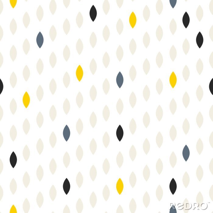 Papier peint à motif  Simple goutte à goutte motif gris et jaune forme sans couture. Vecteur, géométrique, rang, fond Modèle Polkadot. Ornement scandinave pointillé.