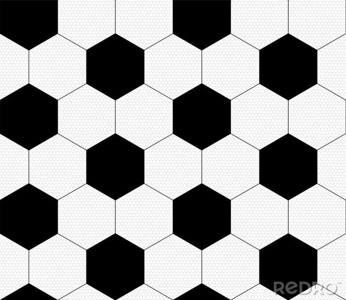 Papier peint à motif  Soccer ball, black and white. Vector seamless pattern. Sport template. Texture of a football