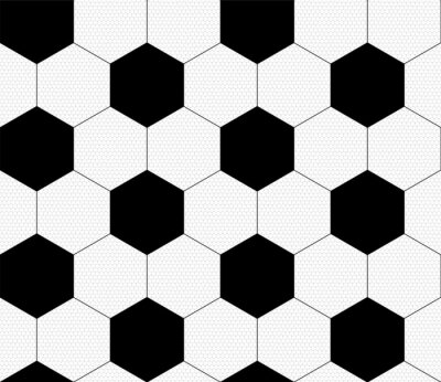 Papier peint à motif  Soccer ball, black and white. Vector seamless pattern. Sport template. Texture of a football