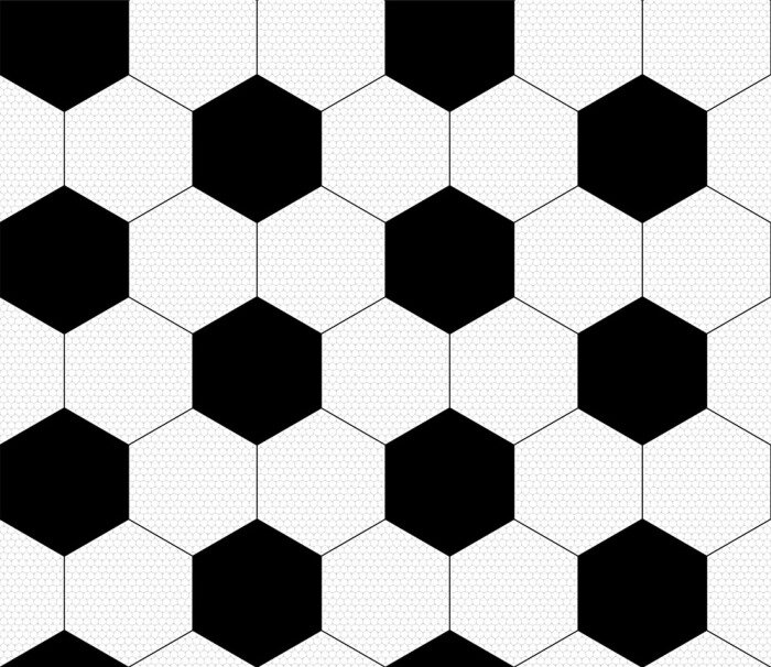 Papier peint à motif  Soccer ball, black and white. Vector seamless pattern. Sport template. Texture of a football