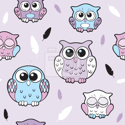 Papier peint à motif  Sommeil Chevêche