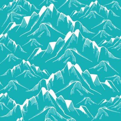 Papier peint à motif  Sommets des montagnes turquoises
