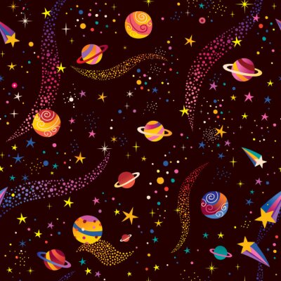 Papier peint à motif  space cosmos seamless pattern