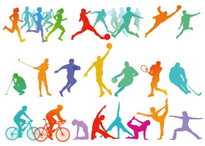 Papier peint à motif  Sport Kollektion und und Freizeit isoliert