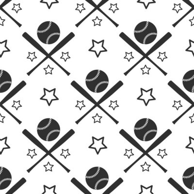 Papier peint à motif  Sport modèle sans soudure. Monochrome, base-ball, fond, vecteur, Illustration