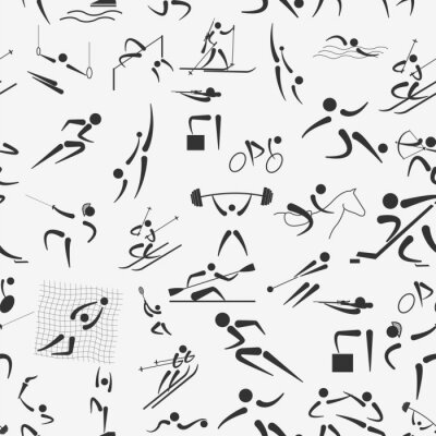 Papier peint à motif  Sport modèle sans soudure. Style plat