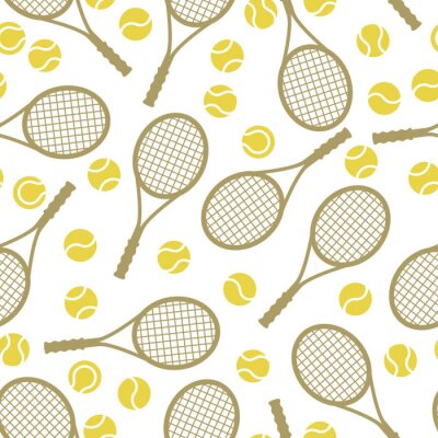 Papier peint à motif  Sport seamless avec des icônes de tennis dans le style de design plat.