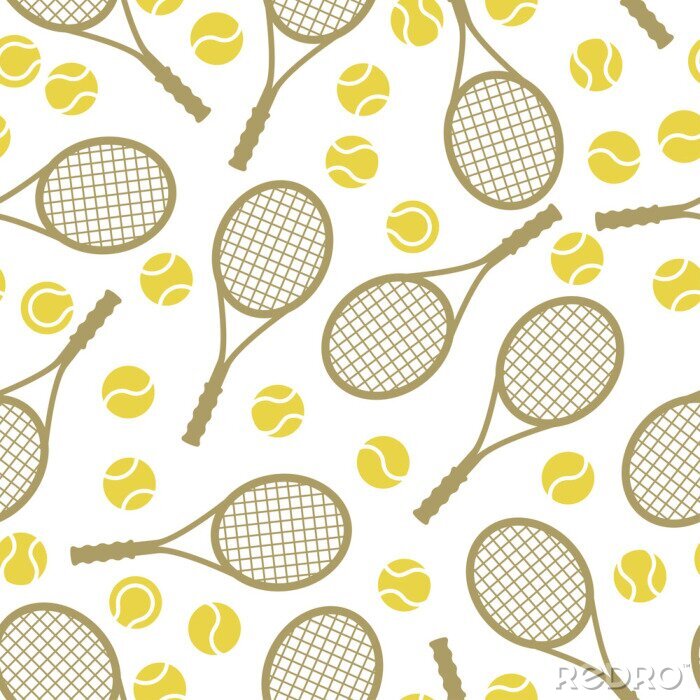 Papier peint à motif  Sport seamless avec des icônes de tennis dans le style de design plat.