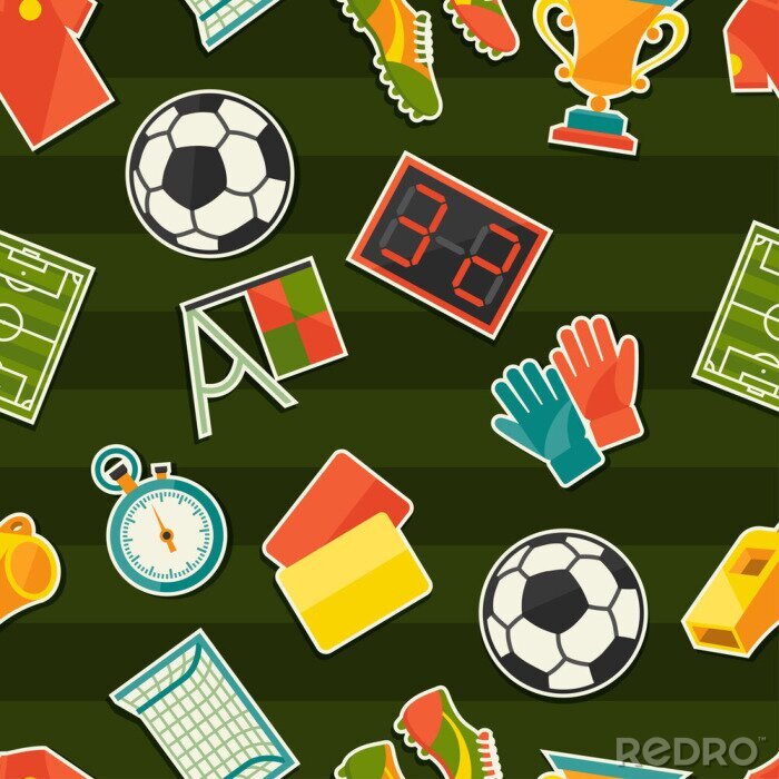 Papier peint à motif  Sport seamless avec le football (le football) autocollants.