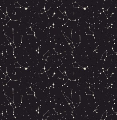 Papier peint à motif  Star constellation seamless vector pattern