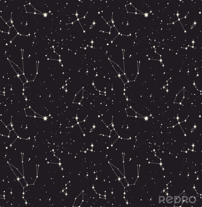 Papier peint à motif  Star constellation seamless vector pattern