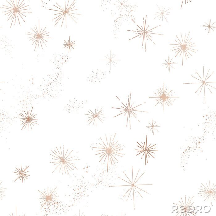 Papier peint à motif  Starry Night Sky Trendy Seamless Pattern, Vintage Celestial Hand drawn Background Template of Galaxy, Space, Stars