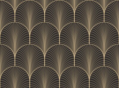 Papier peint à motif  Style Art Déco avec bronze et imitation or