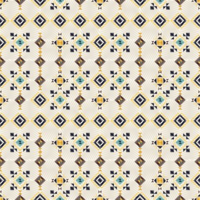 Papier peint à motif  Style de broderie géométrique. Modèle sans couture ethnique. Abstrait aztèque. Papier numérique ou papier d'emballage. Bon pour le web, l'impression et le design textile. Vecteur d'ornement Boho.