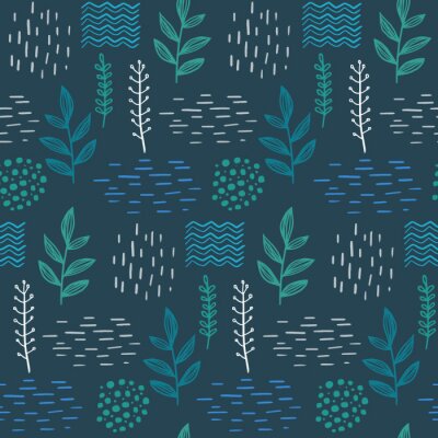 Papier peint à motif  Style de conception scandinave à motifs artisanaux sans couture. Illustration vectorielle