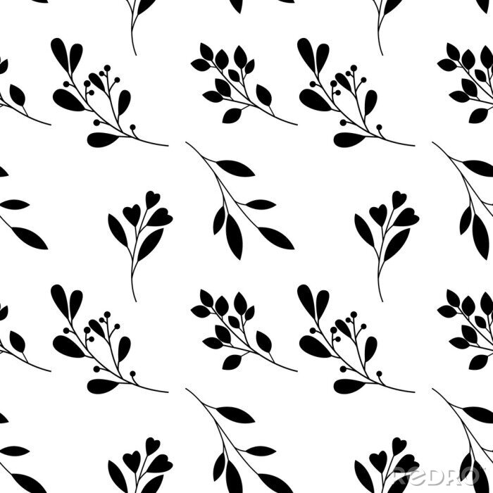 Papier peint à motif  Style minimal de brins de plantes