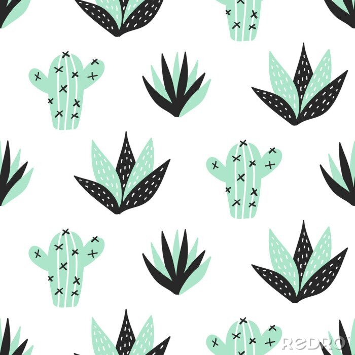 Papier peint à motif  Succulentes