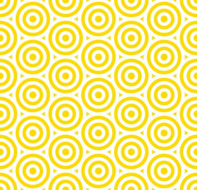 Papier peint à motif  Summer background circle stripe pattern seamless yellow and white.