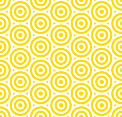 Papier peint à motif  Summer background circle stripe pattern seamless yellow and white.