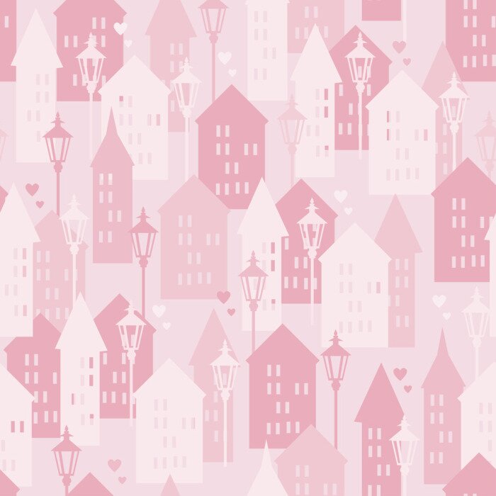 Papier peint à motif  Sweet Home, seamless, illustration vectorielle