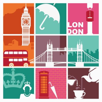 Papier peint à motif  Symboles d'Angleterre